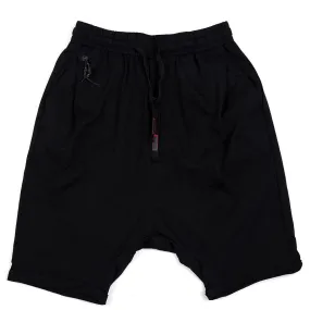 Men's  Plain Organic Cotton Blend Drawstrings Short - Black