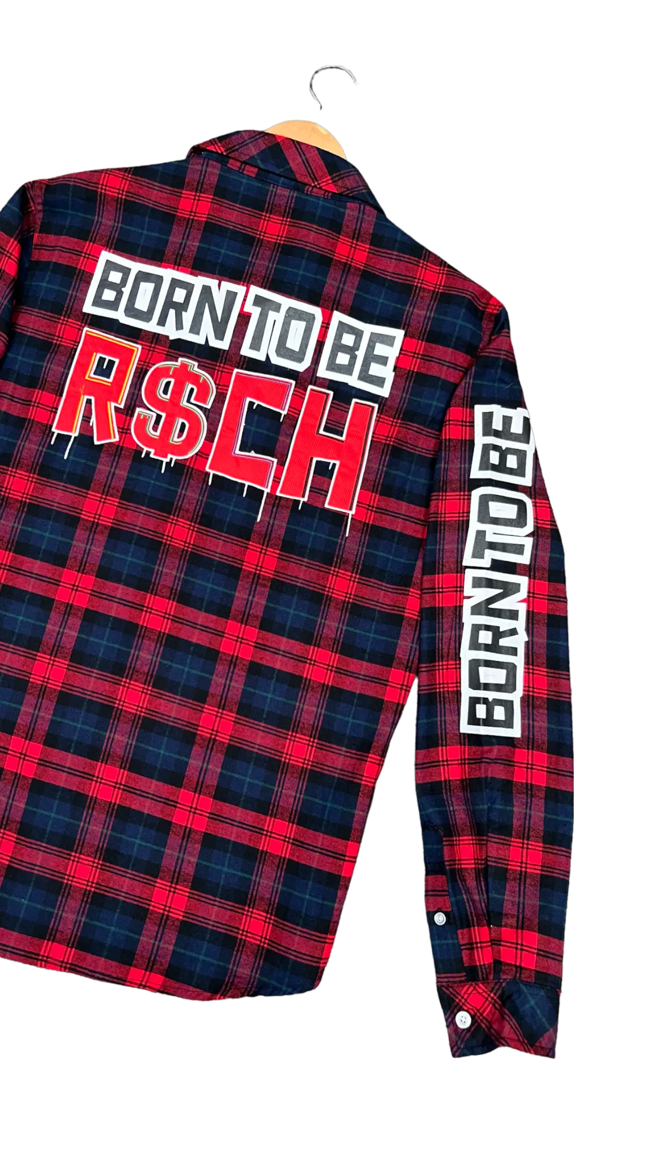 Men's Red Windowpane  Casual Shirt Long Sleeves