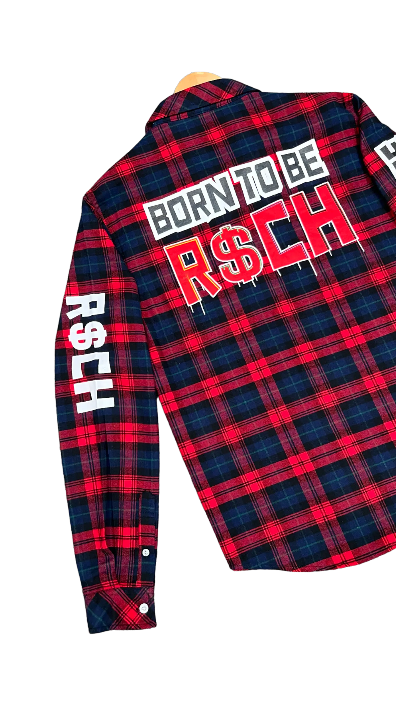 Men's Red Windowpane  Casual Shirt Long Sleeves