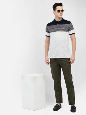 Olive Printed Chinos Trousers