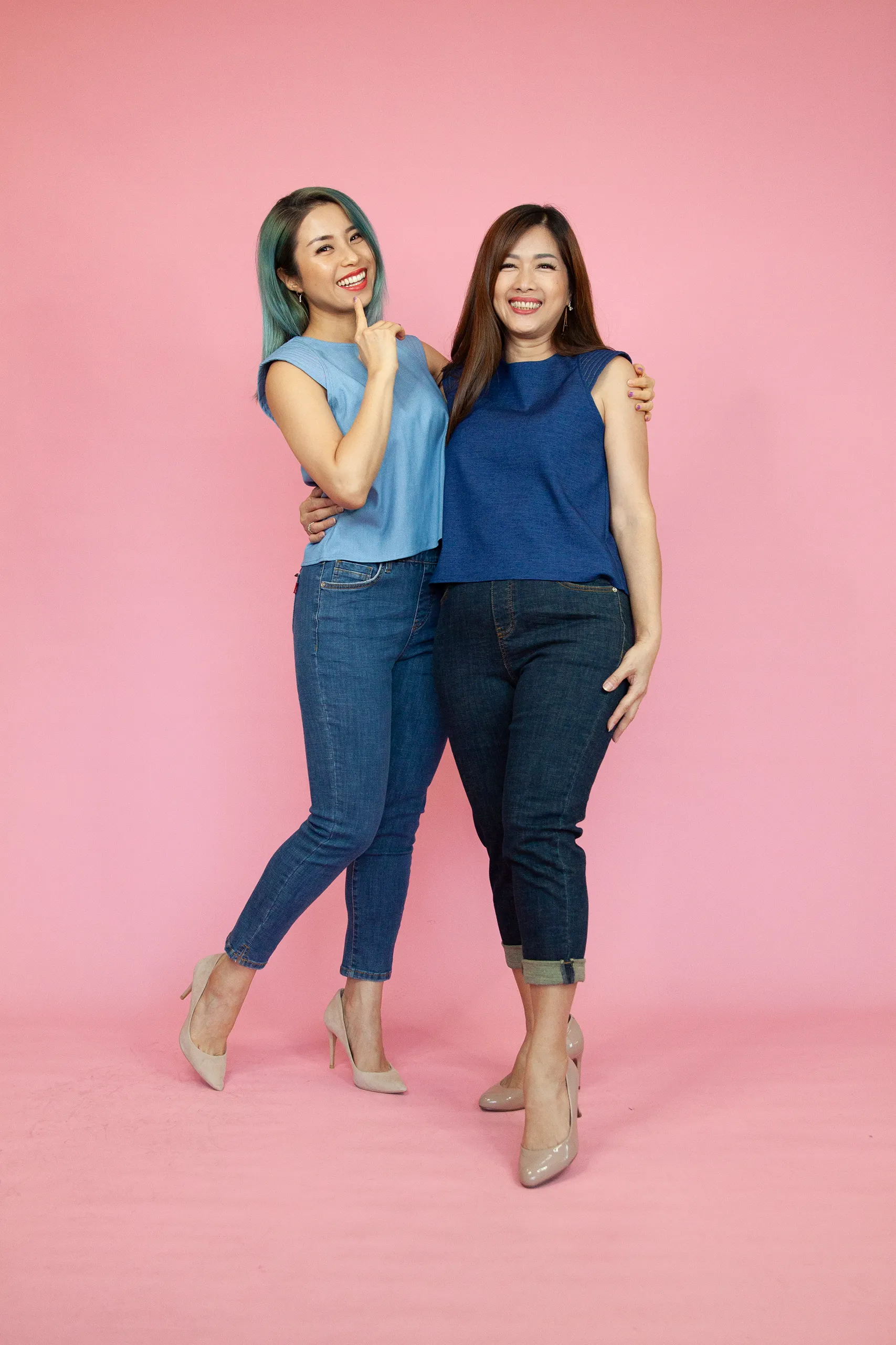 Pad Shoulder Denim Top