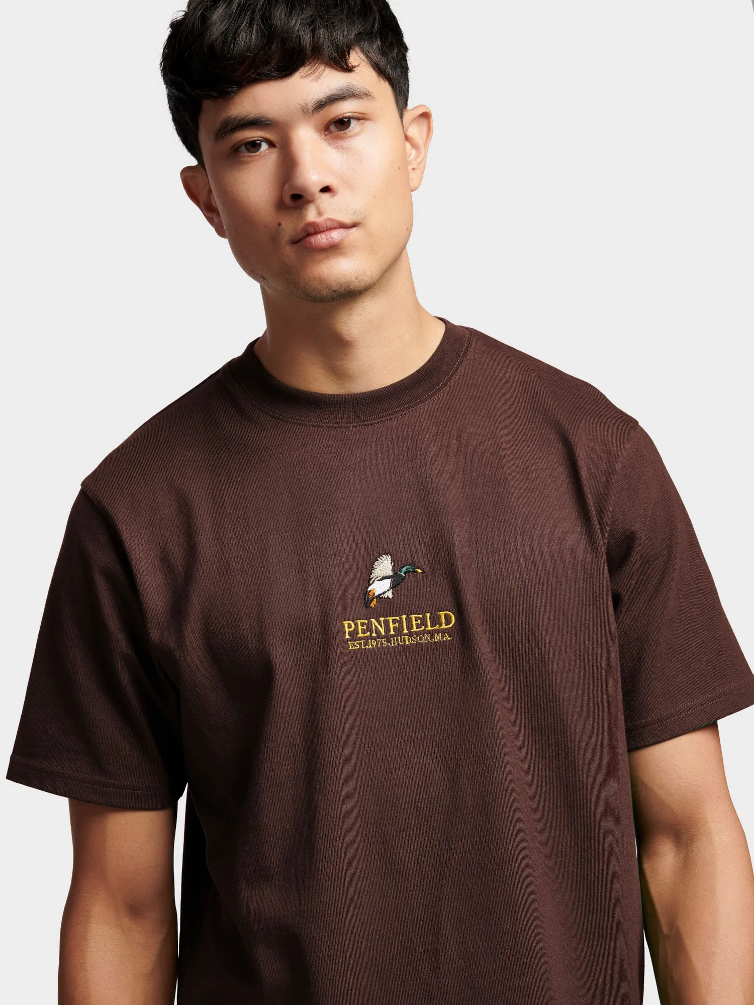 Penfield Mens Embroidered Mallard T-Shirt Chicory Coffee