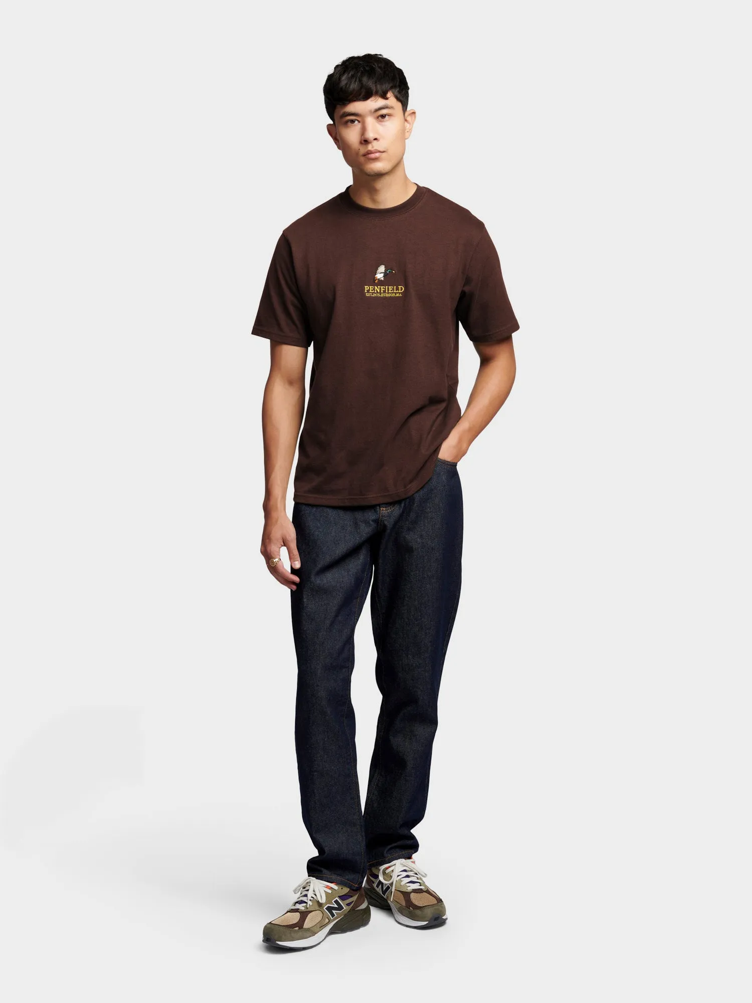 Penfield Mens Embroidered Mallard T-Shirt Chicory Coffee