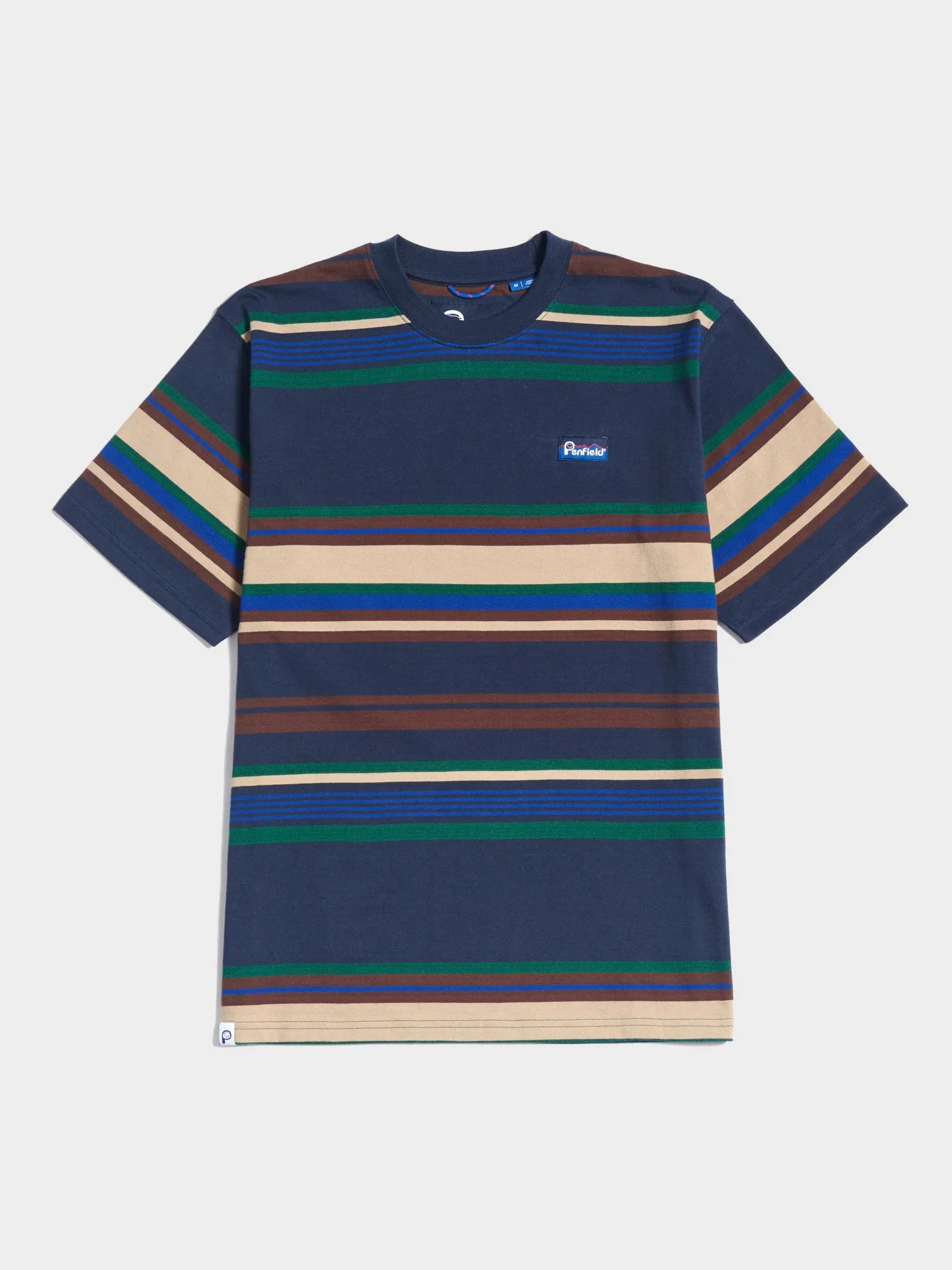 Penfield Mens Stripe T-Shirt Navy Blue