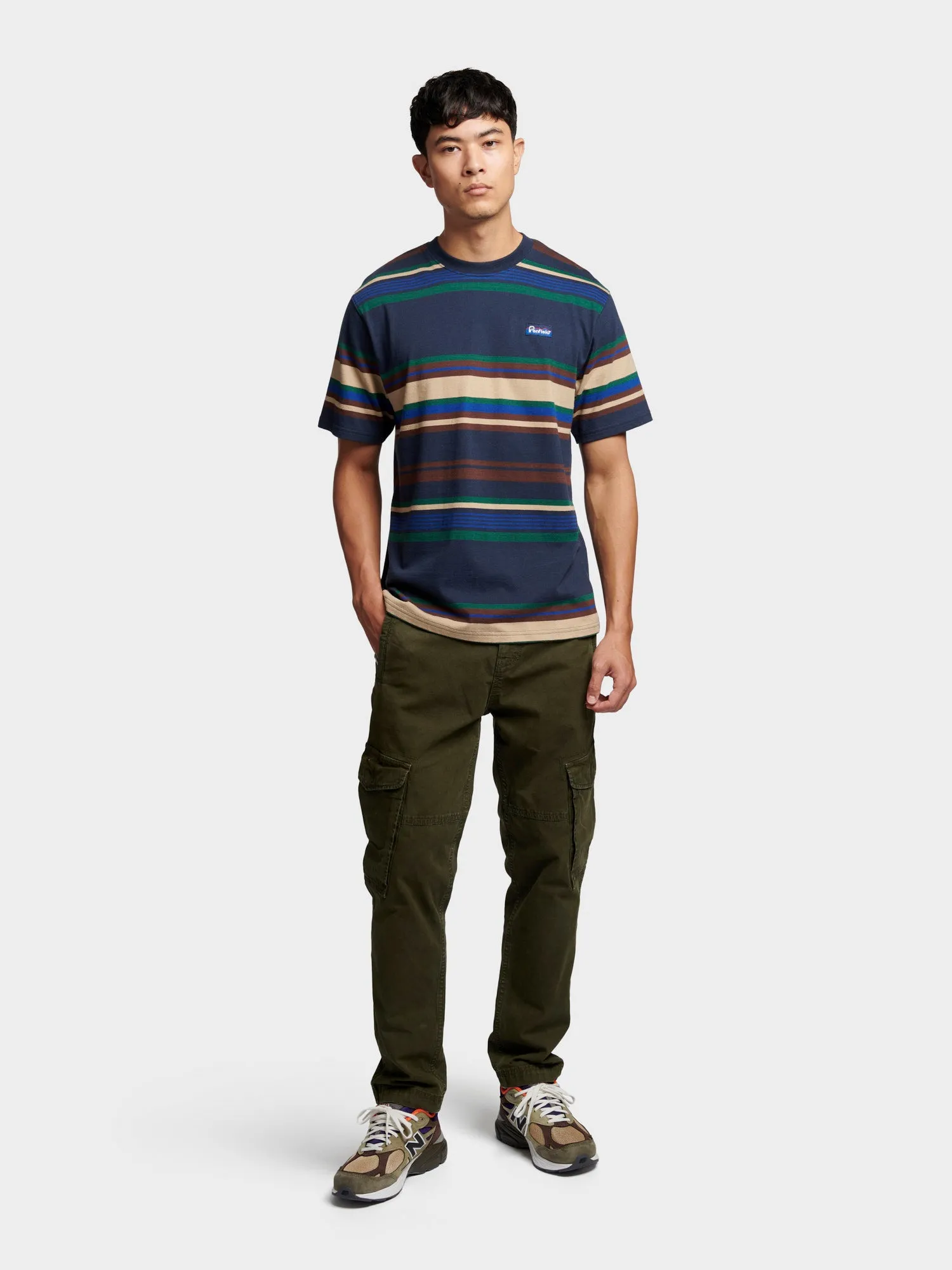 Penfield Mens Stripe T-Shirt Navy Blue