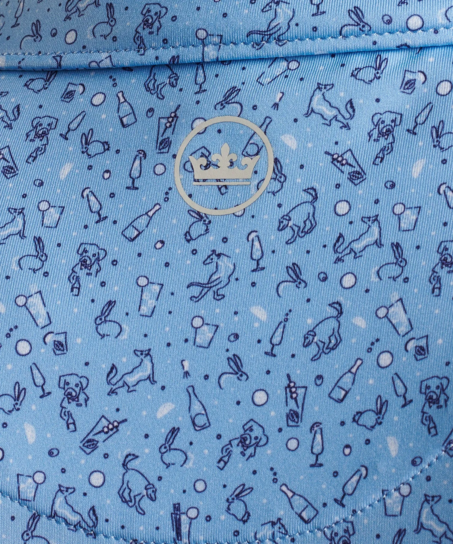 Peter Millar Short Sleeve 'Hair Of The Dog' Print Jersey Polo Knit Shirt