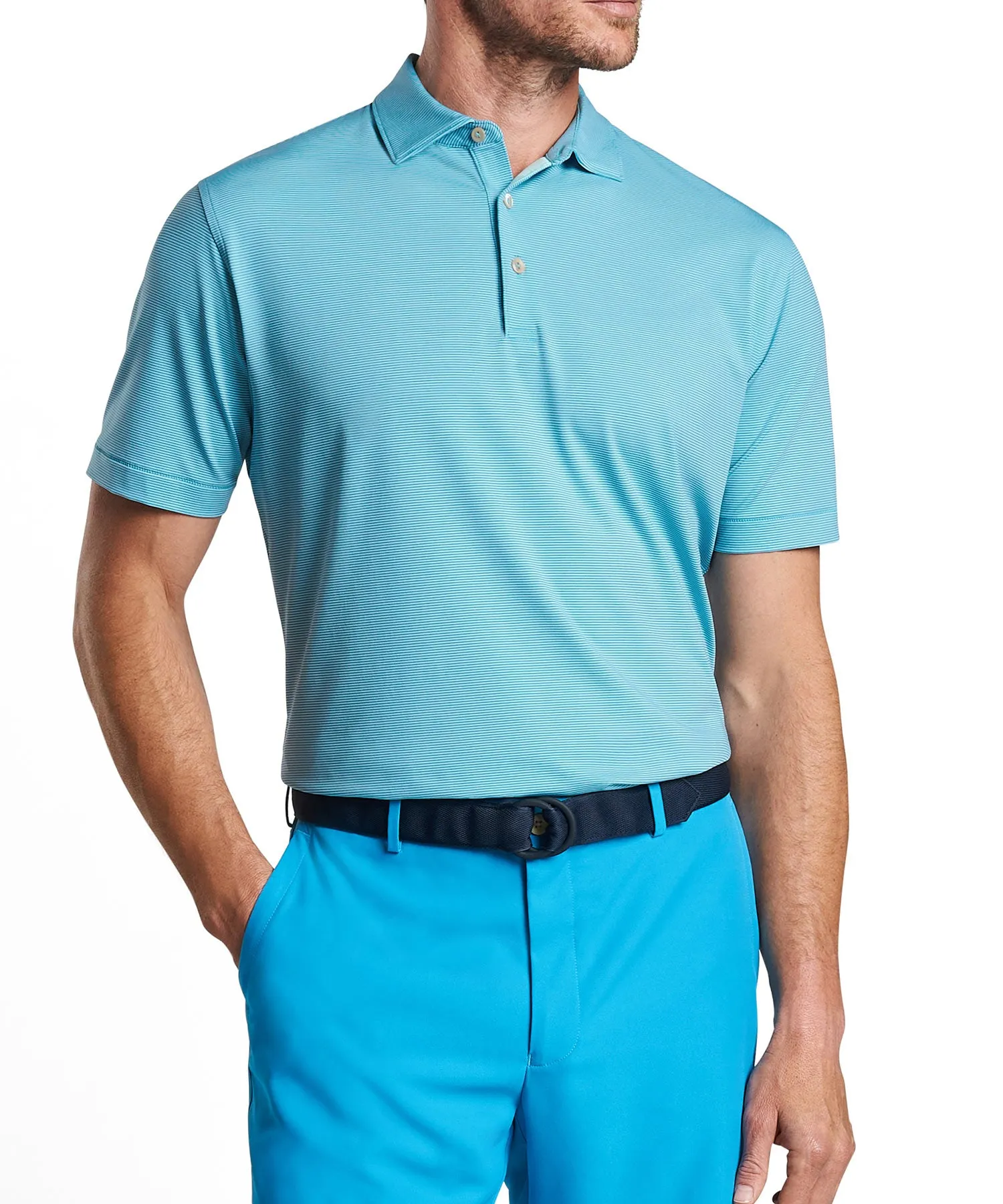 Peter Millar Short Sleeve Jubilee Stripe Polo Knit Shirt