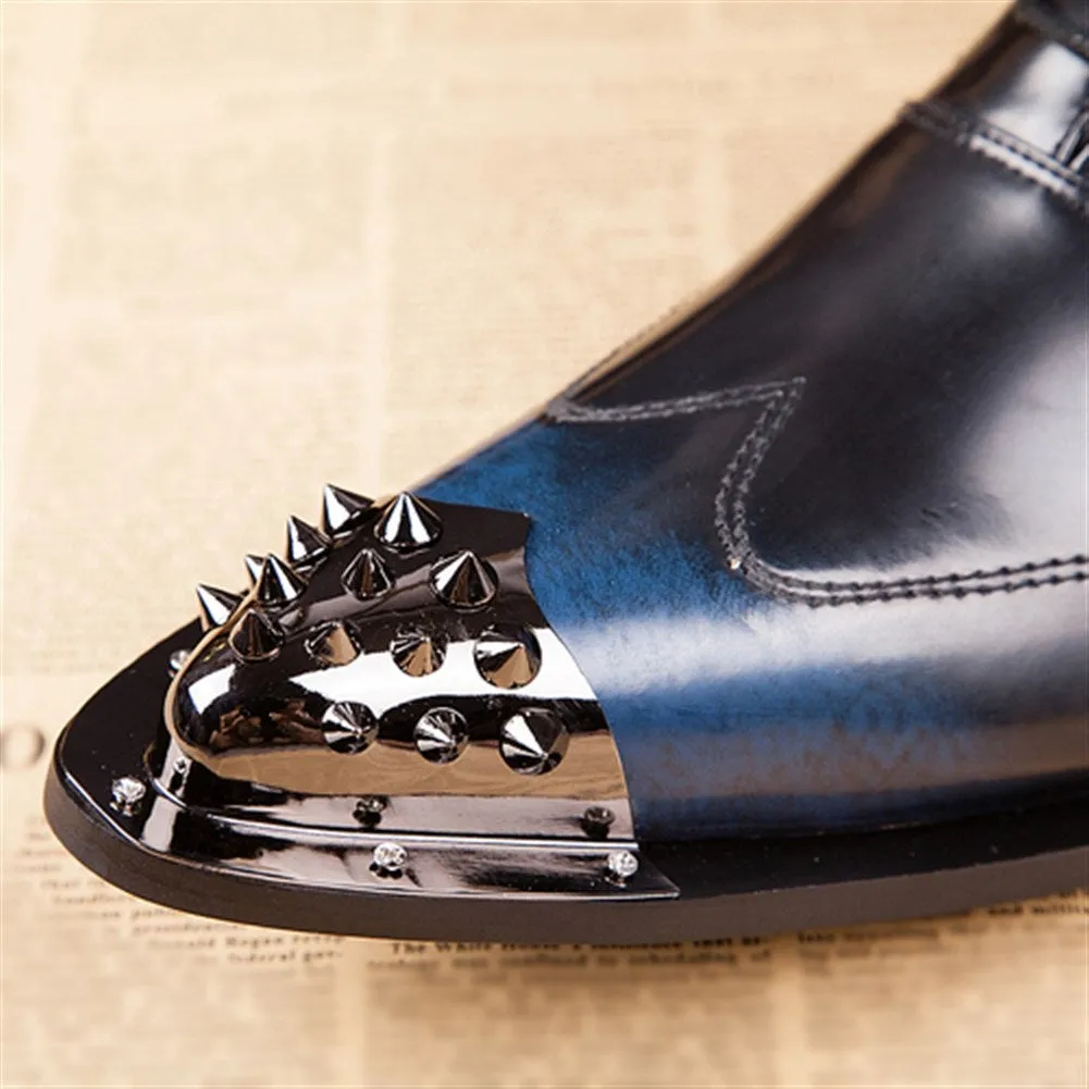 Pointed Lace up Wing Tip Mens Boots