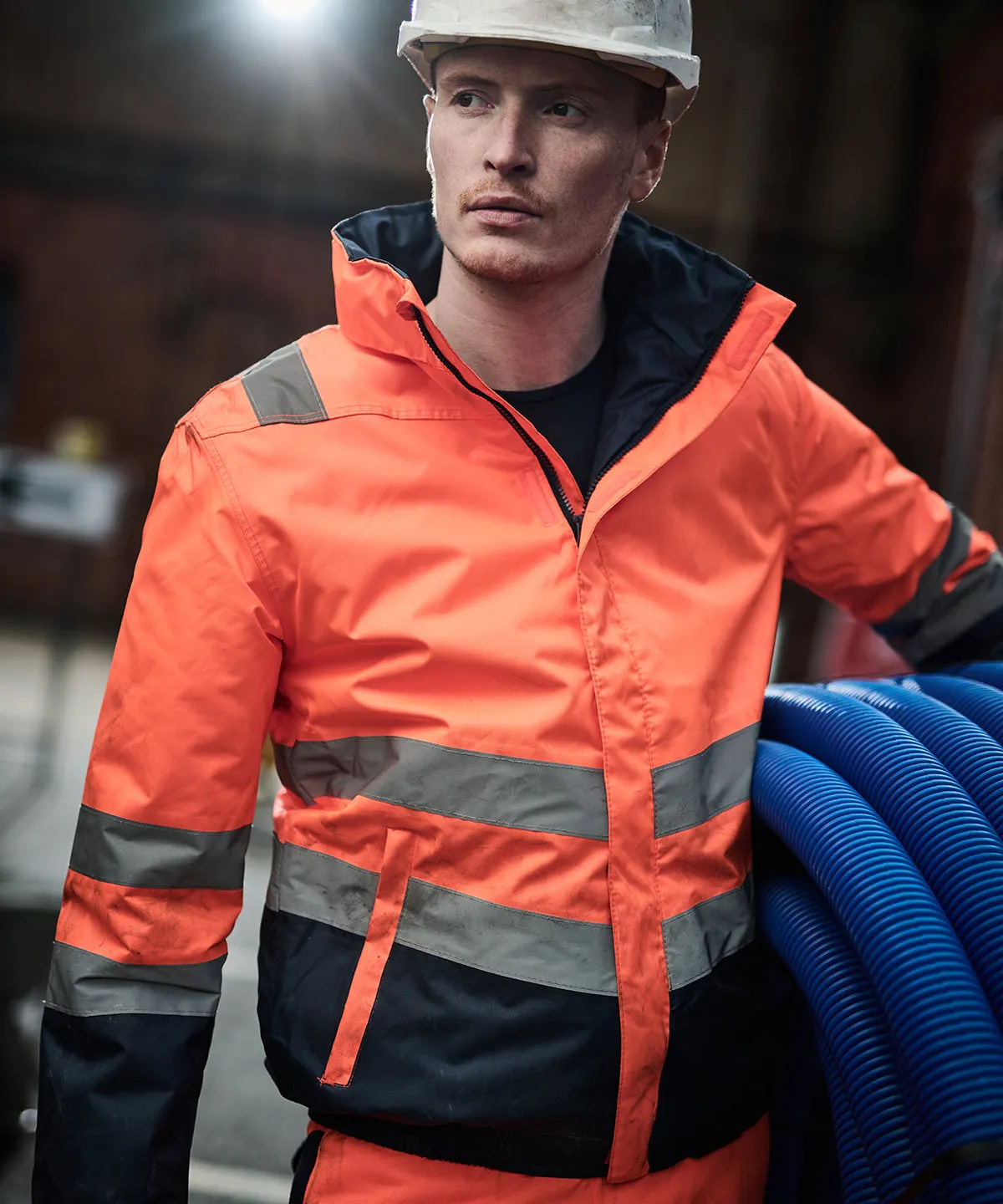 Pro hi-vis classic bomber jacket | Yellow/Navy