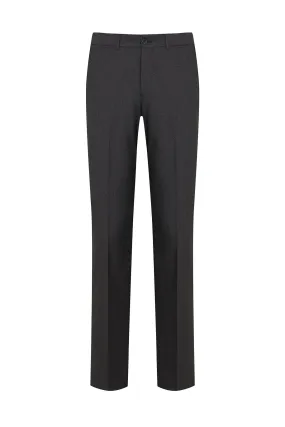 Regular Fit Side Pocket Low Waist Gray Wool Dress Pants