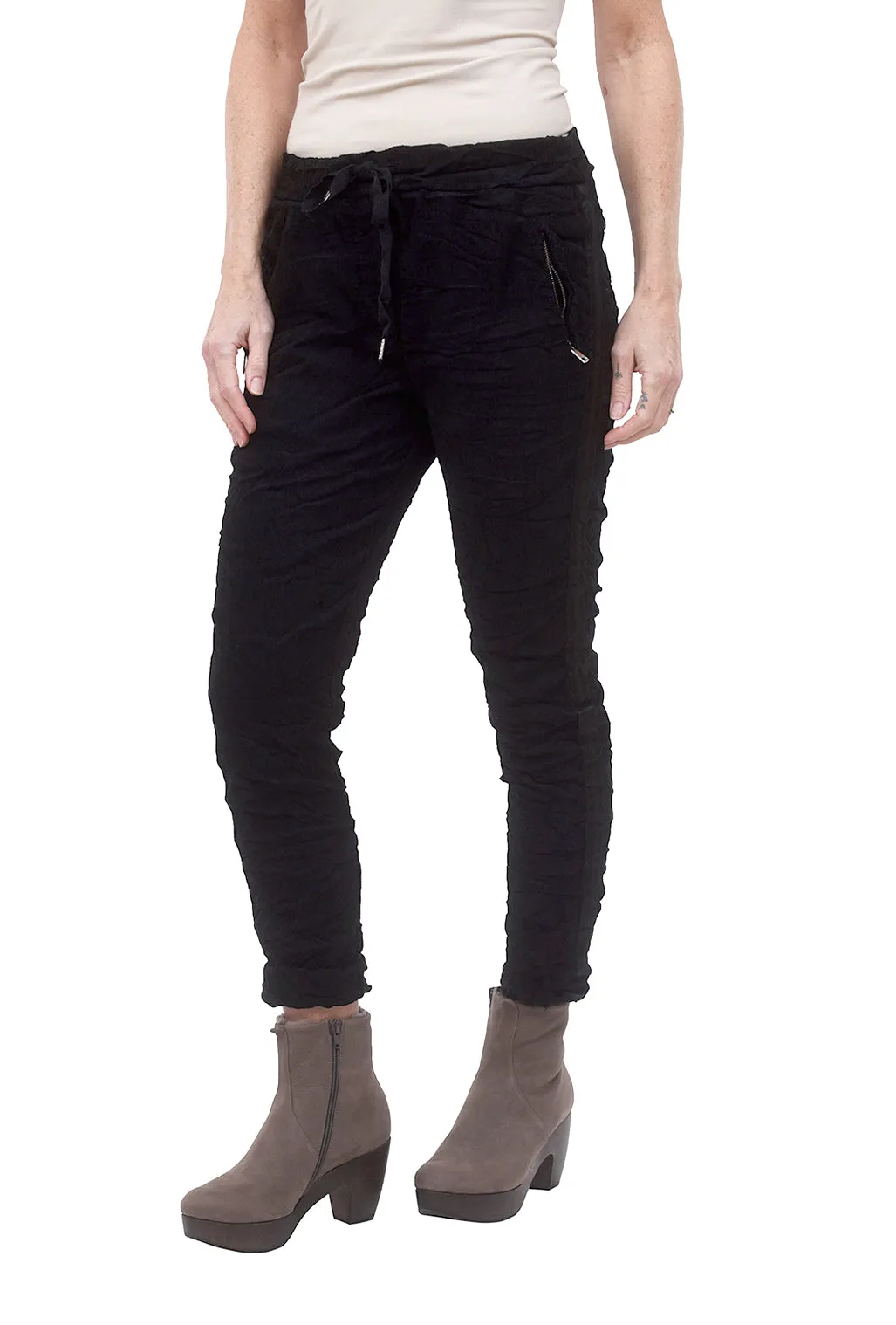 Ribbon-Side Corduroy Jogger, Black