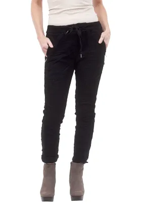 Ribbon-Side Corduroy Jogger, Black