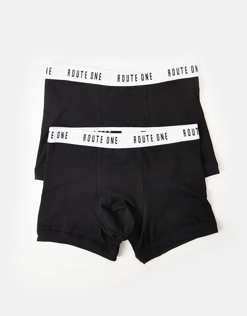 Route One Classic Boxer Shorts 2 Pack - Black