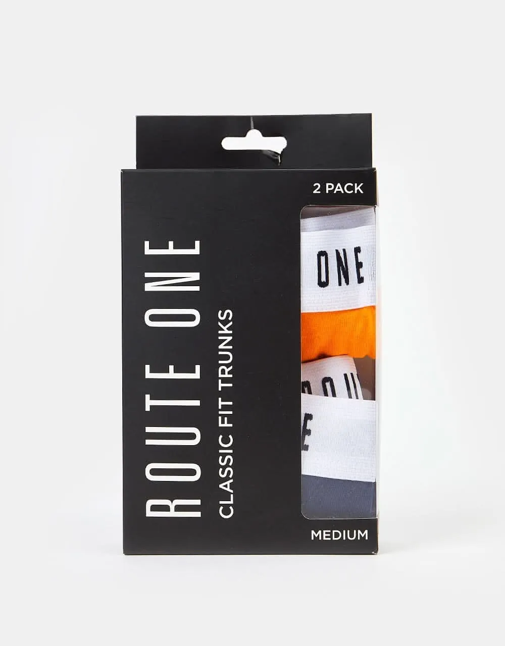 Route One Classic Boxer Shorts 2 Pack - Orange Zest/Classic Navy