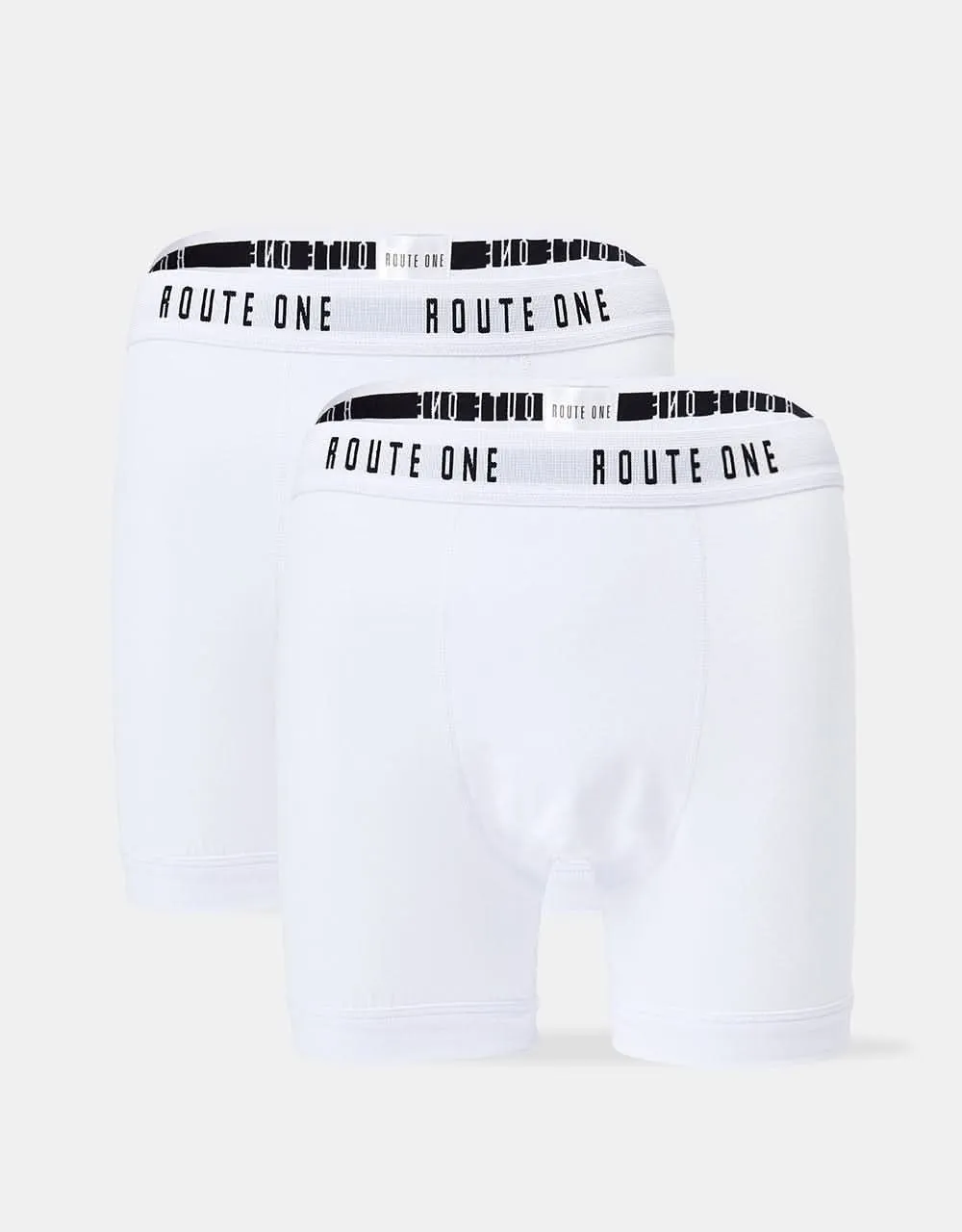 Route One Classic Boxer Shorts 2 Pack - White