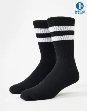Route One Classic Crew Socks 2 Pack - Black/Black