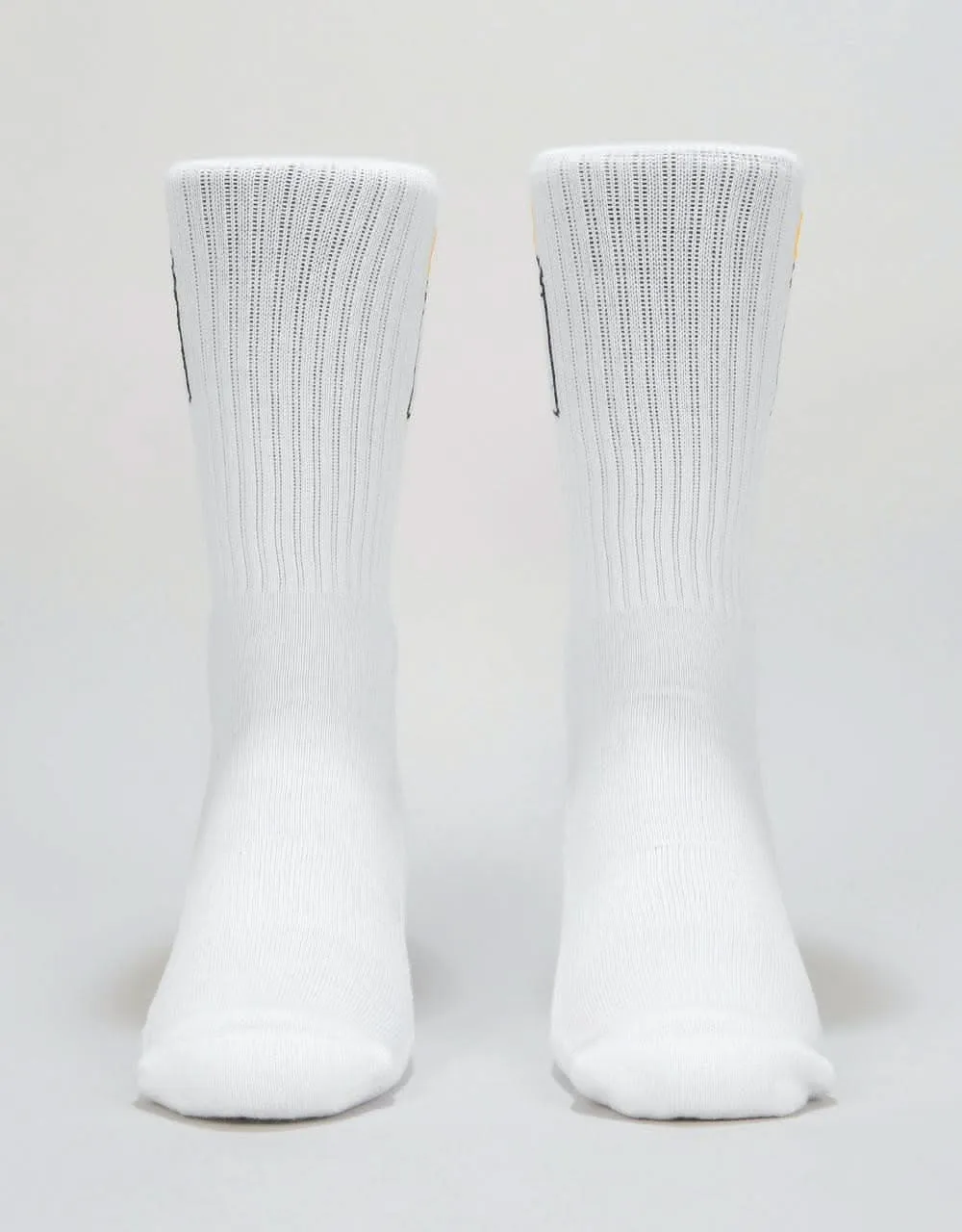 Route One Flames Crew Socks - White