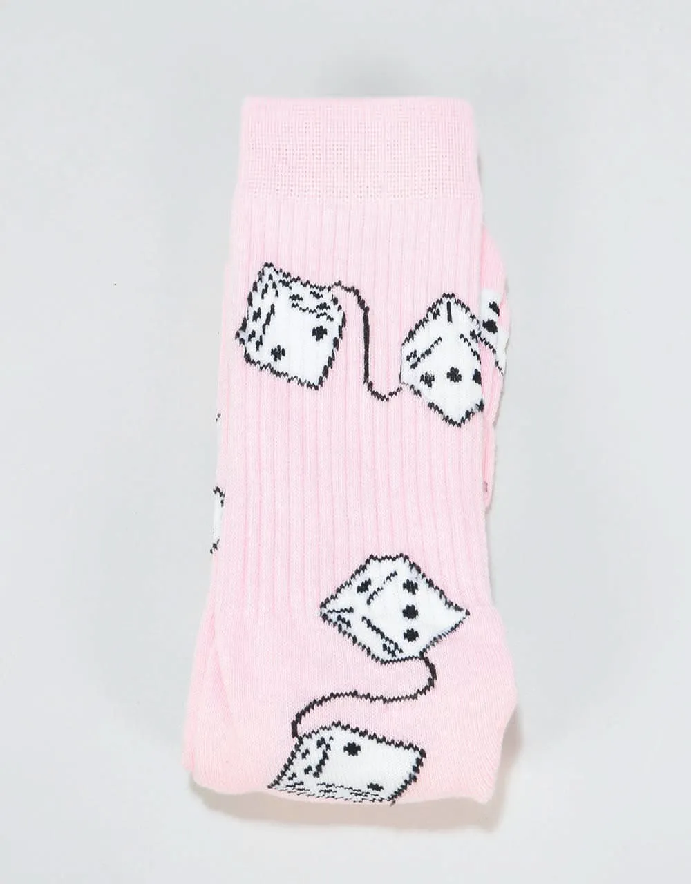 Route One Fluffy Dice Crew Socks - Light Pink