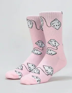 Route One Fluffy Dice Crew Socks - Light Pink