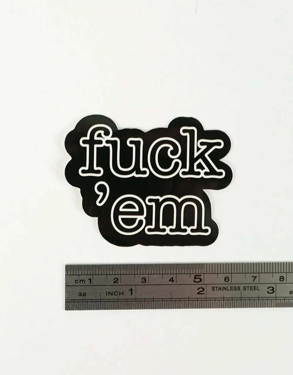 Route One Fuck 'Em Logo Sticker - Black/White