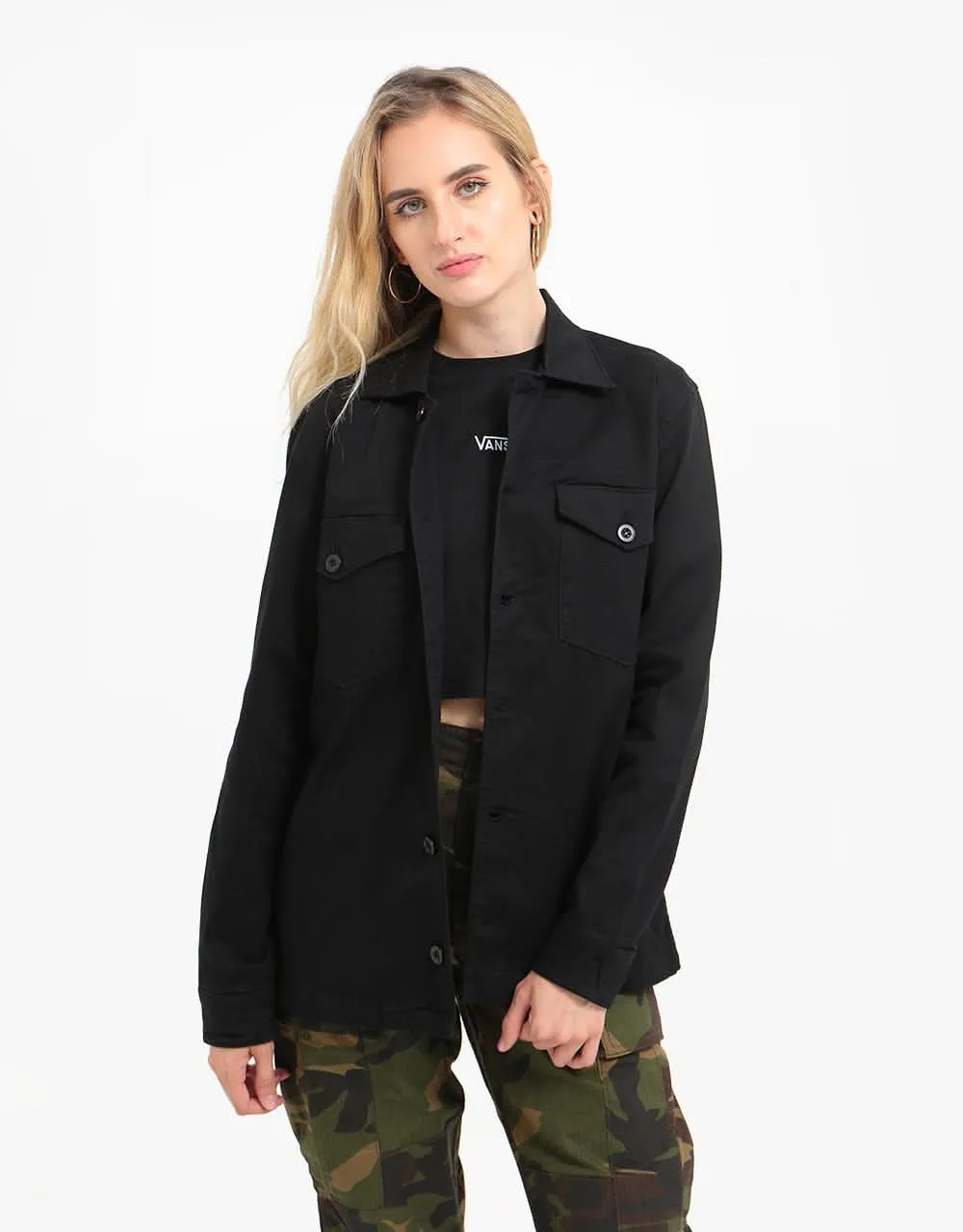 Route One Military Shirt - Black