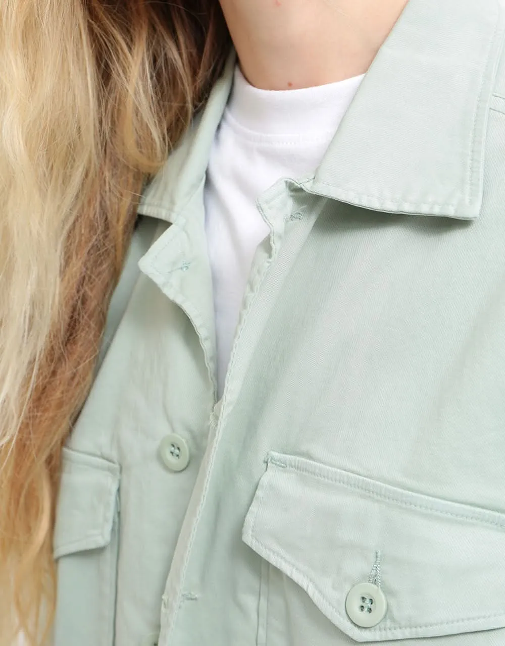 Route One Military Shirt - Dusty Mint