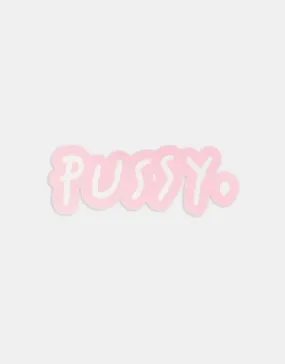 Route One Pussy Logo Sticker - Pink/White