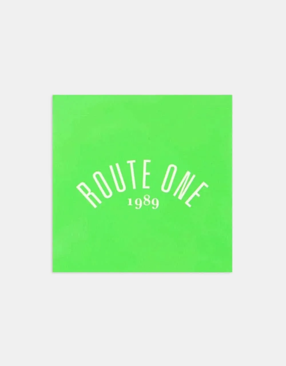 Route One Square Arch Logo Large Sticker - Olive/White