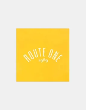 Route One Square Arch Logo Large Sticker - Orange/White