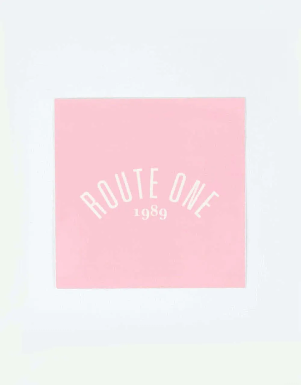 Route One Square Arch Logo Large Sticker - Pink/White