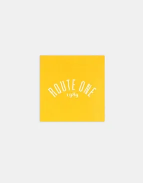 Route One Square Arch Logo Small Sticker - Orange/White
