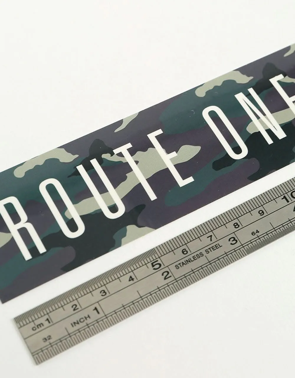 Route One Straight Logo Large Sticker - Camo
