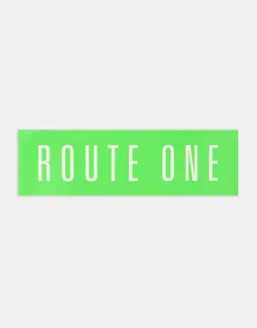 Route One Straight Logo Large Sticker - Olive/White