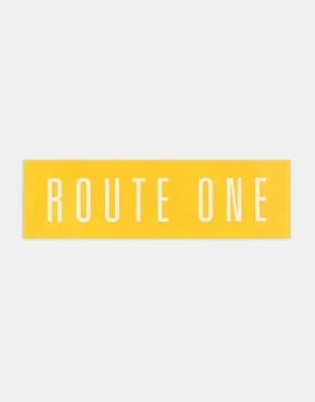 Route One Straight Logo Large Sticker - Orange/White