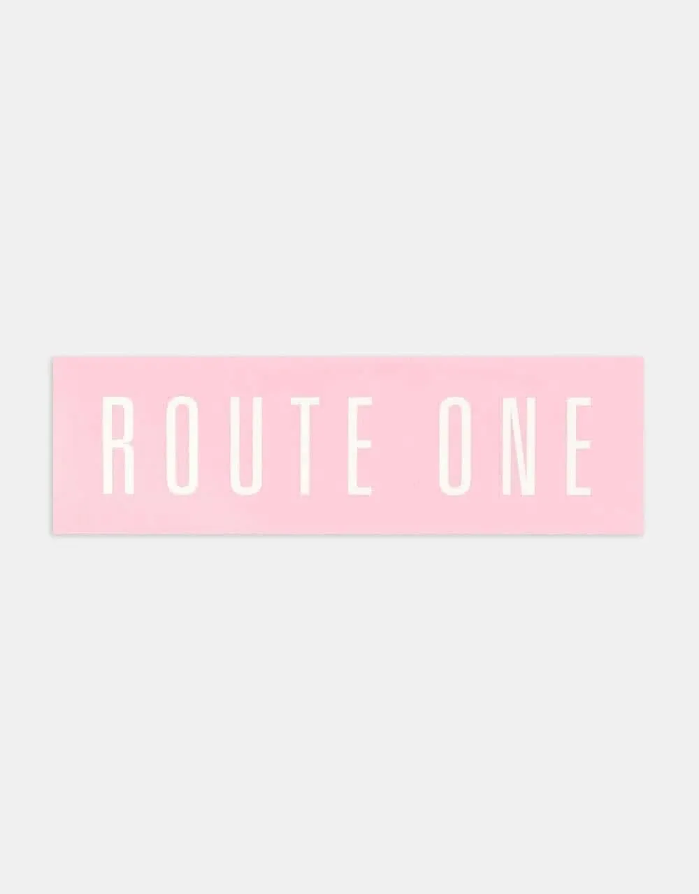 Route One Straight Logo Large Sticker - Pink/White