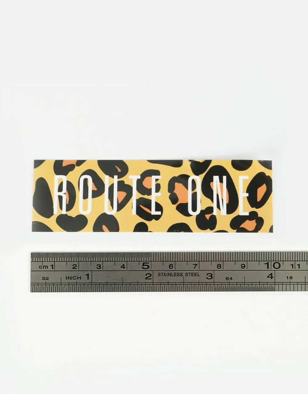 Route One Straight Logo Small Sticker - Cheetah