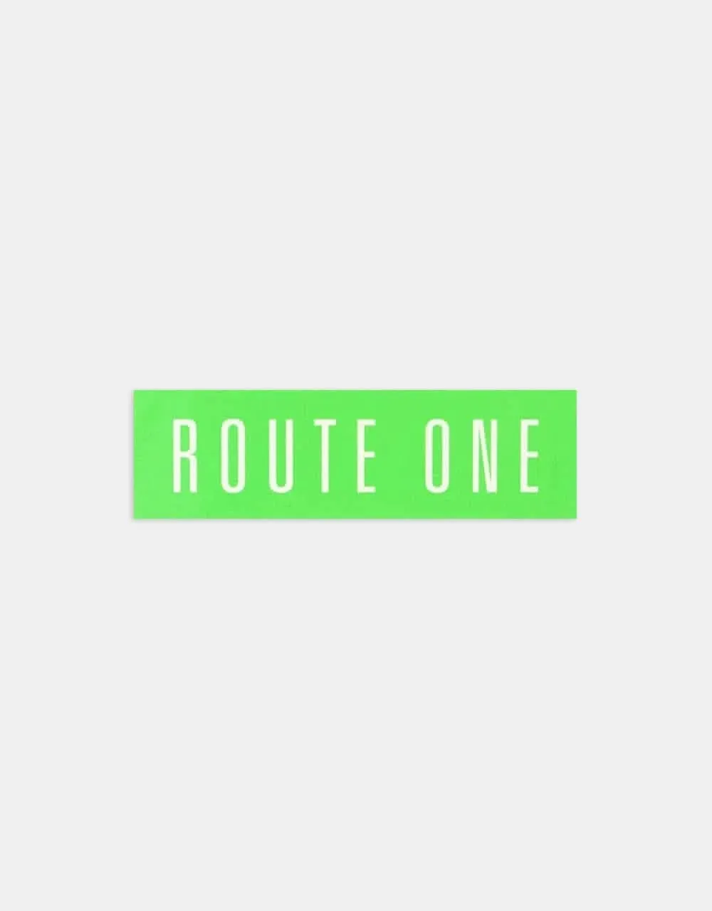 Route One Straight Logo Small Sticker - Olive/White