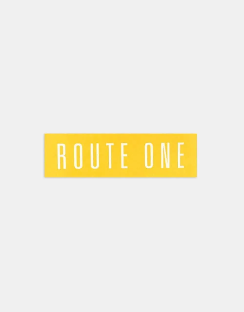 Route One Straight Logo Small Sticker - Orange/White