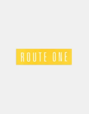 Route One Straight Logo Small Sticker - Orange/White