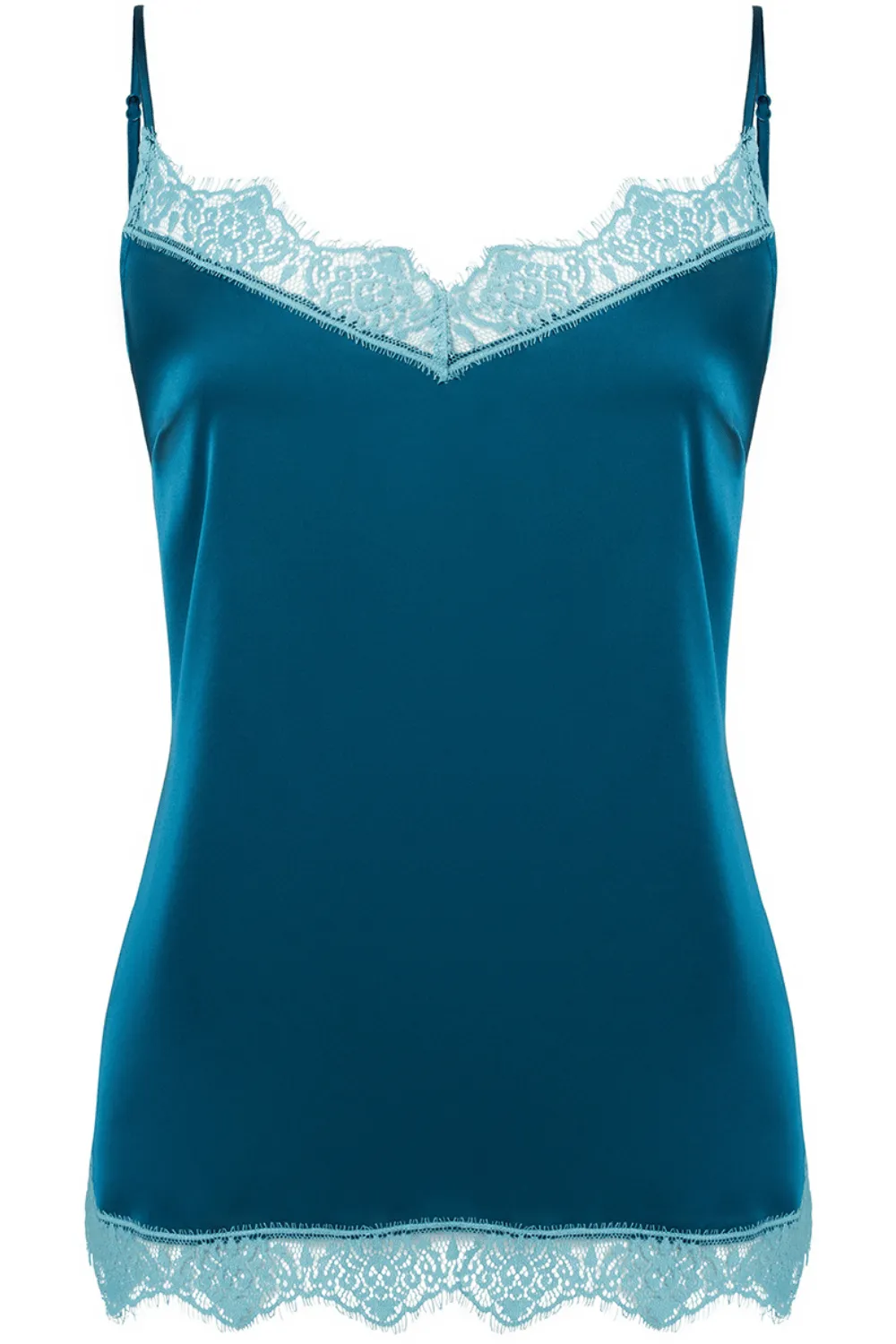 Satin Secrets Camisole Cyan Blue