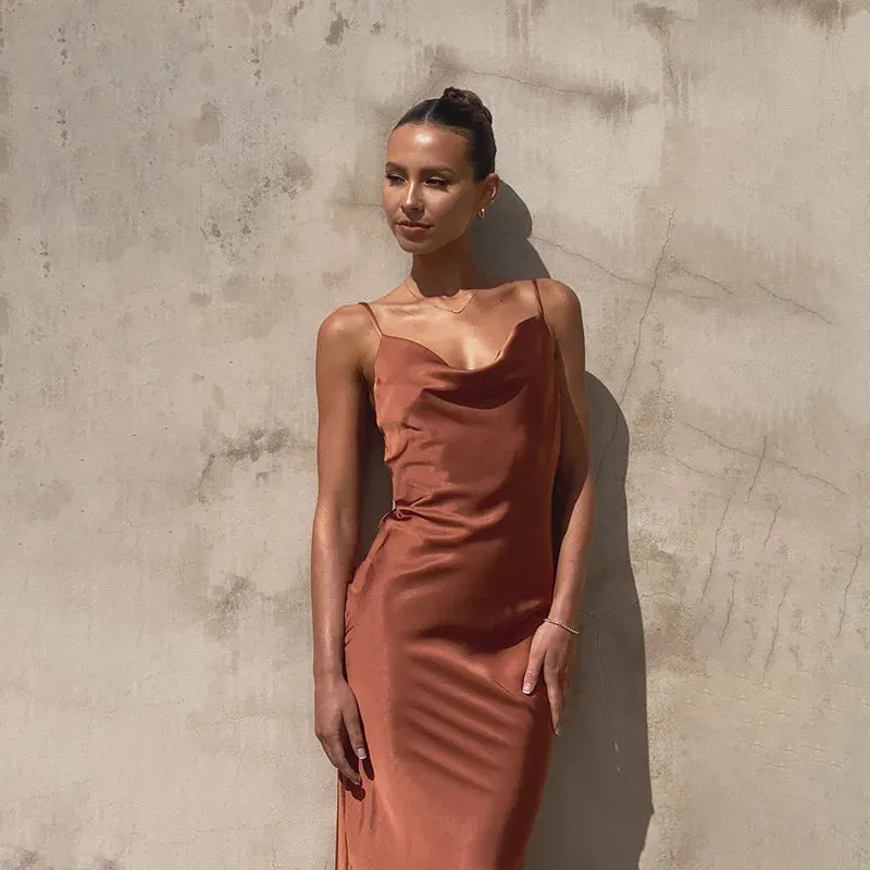 Satin Slip Maxi Dress | Elegant & Timeless
