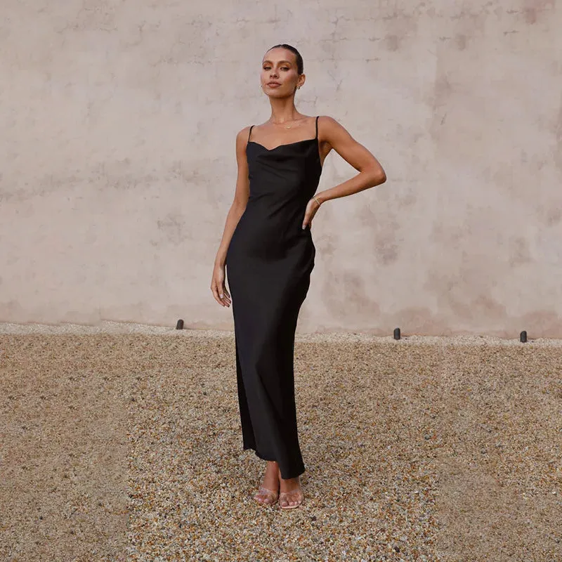Satin Slip Maxi Dress | Elegant & Timeless