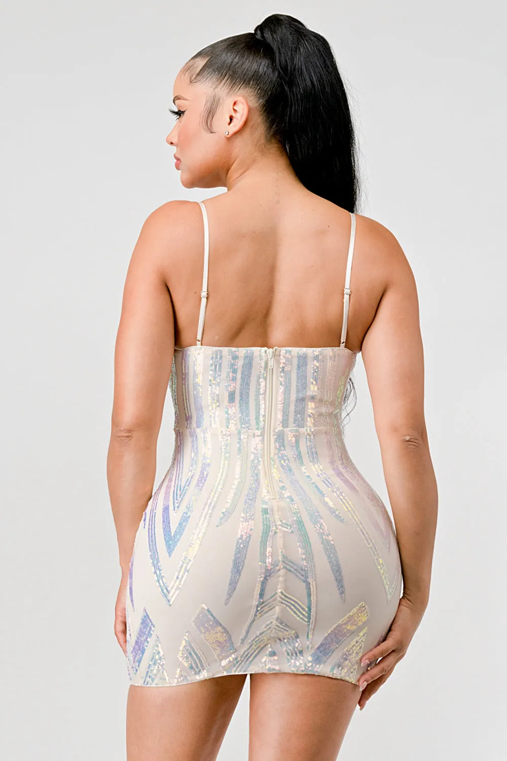 SEXY SEQUIN EMBELLISHED BODYCON MINI DRESS