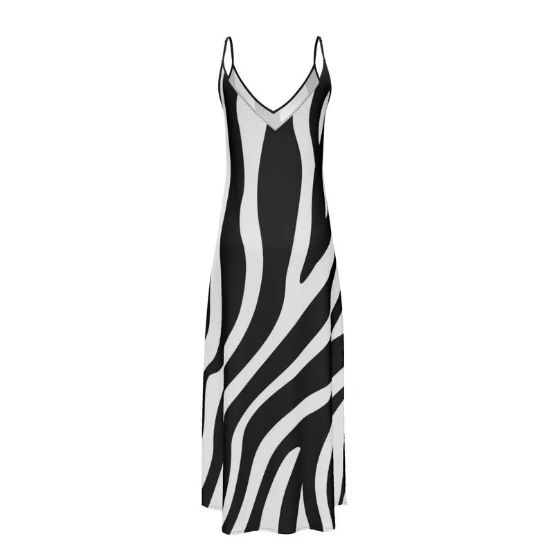 Silk Slip Dress Zebra