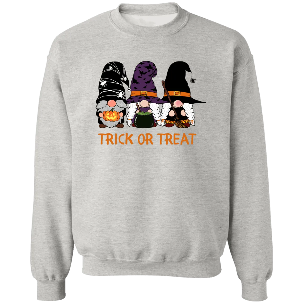 Trick or Treat Ladies Crewneck Pullover Sweatshirt