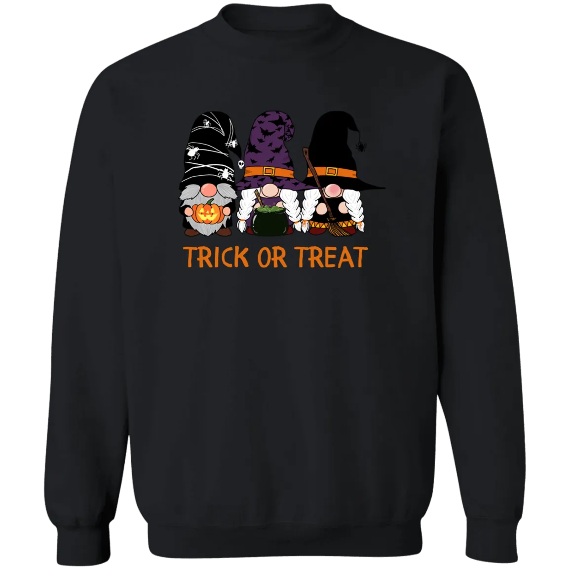 Trick or Treat Ladies Crewneck Pullover Sweatshirt