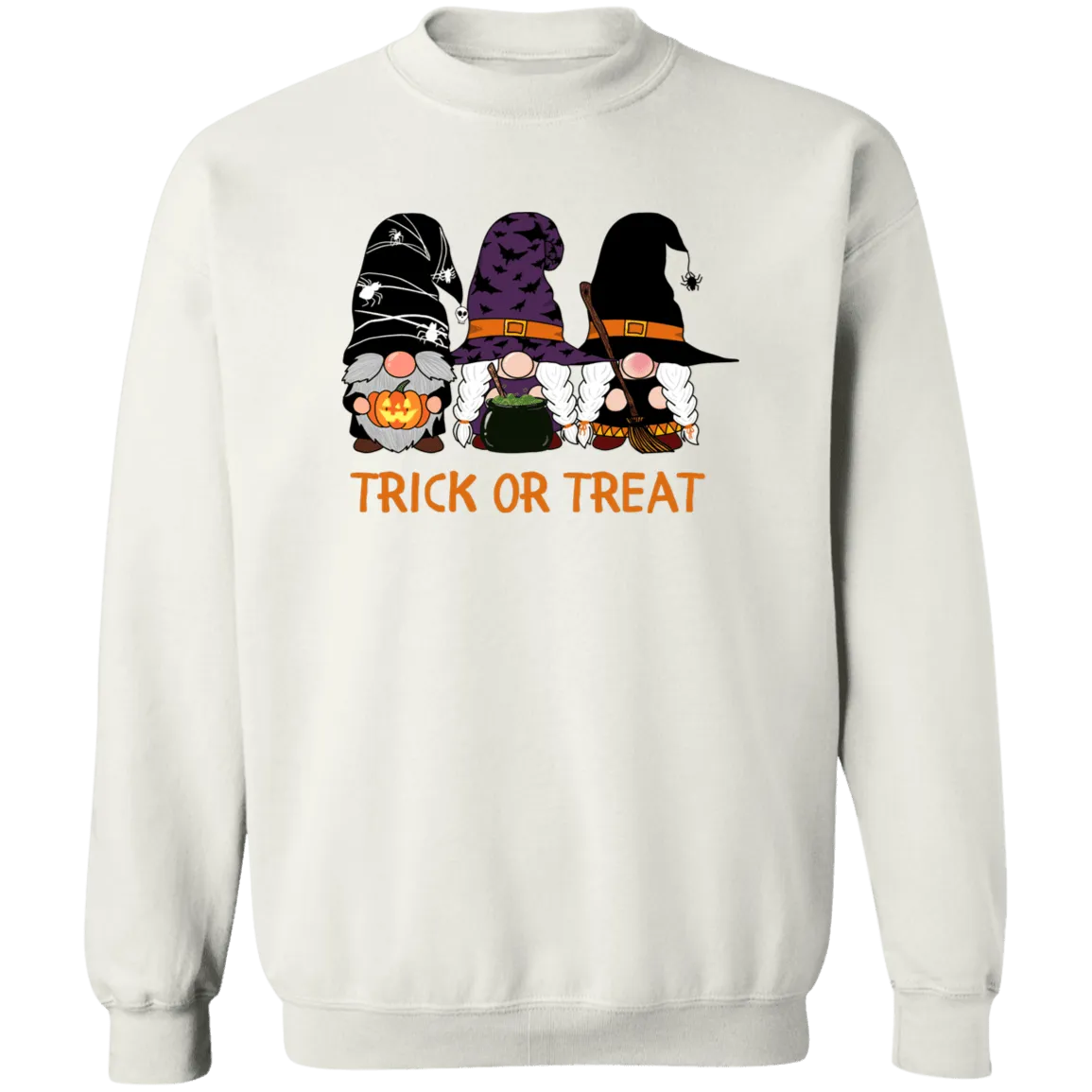 Trick or Treat Ladies Crewneck Pullover Sweatshirt