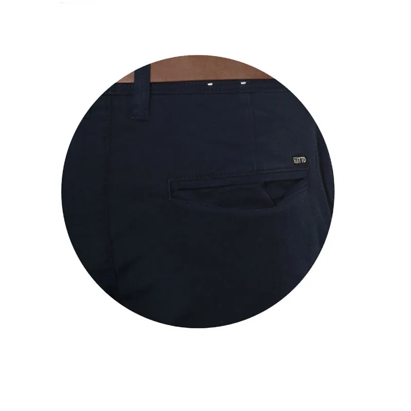 TT Navy Blue Solid Regular Fit Chinos