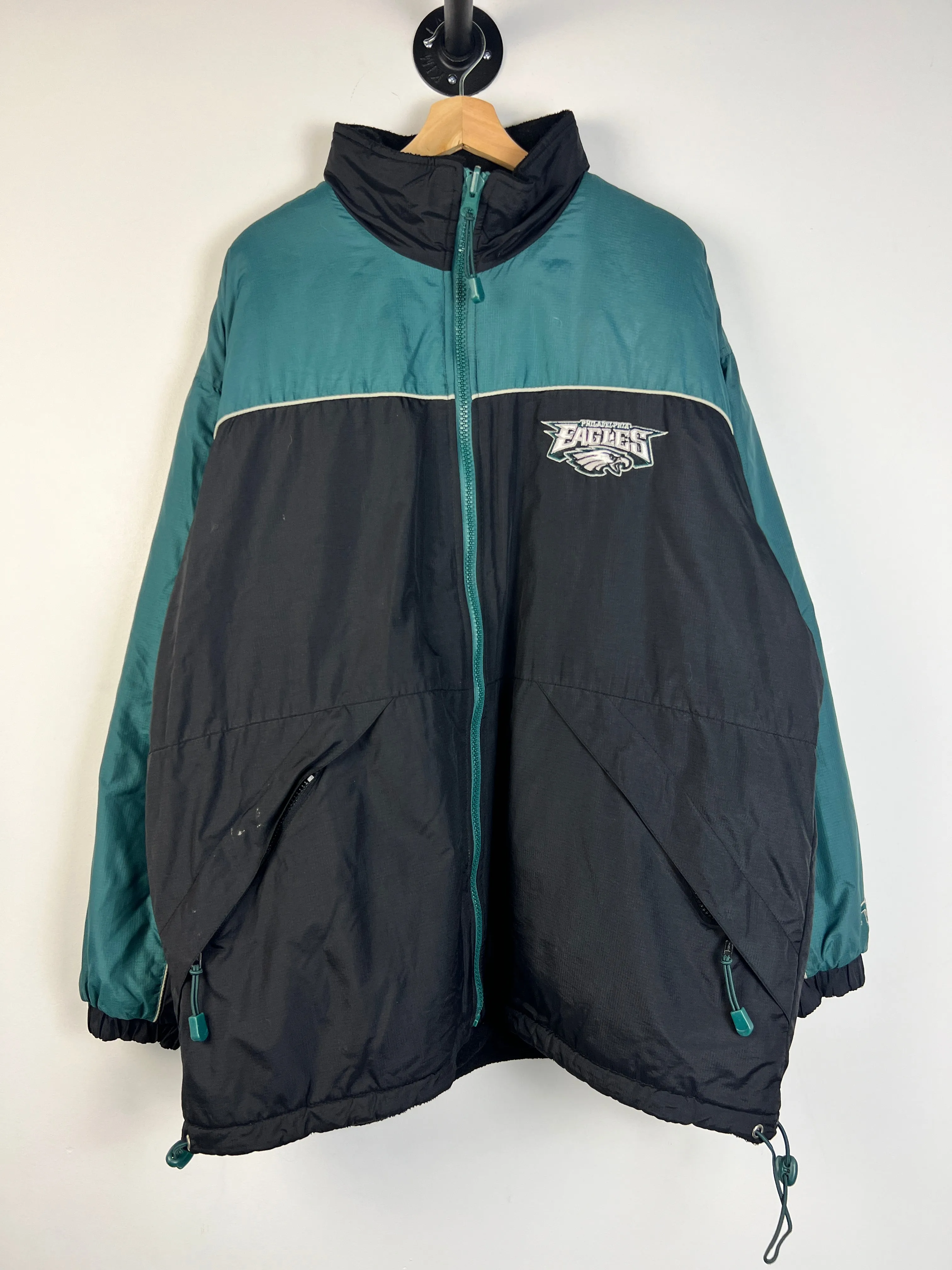 Vintage 90’s Unique Sports Philadelphia Eagles Reversible Fleece Lined Jacket