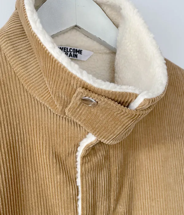 WELCOME-RAIN/CORDUROY JACKET (CAMEL)
